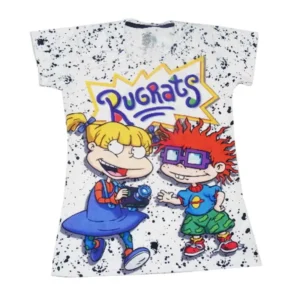 Camiseta con estampado de angelica y Carlitos