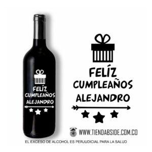 Botella de Vino con Mensajes de Cumpleaños II