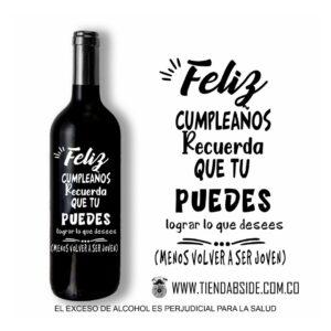 Botella de Vino con Mensaje de Cumpleaños recuerda que...