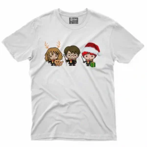 Camiseta de navidad de hombre con los personajes de harry potter