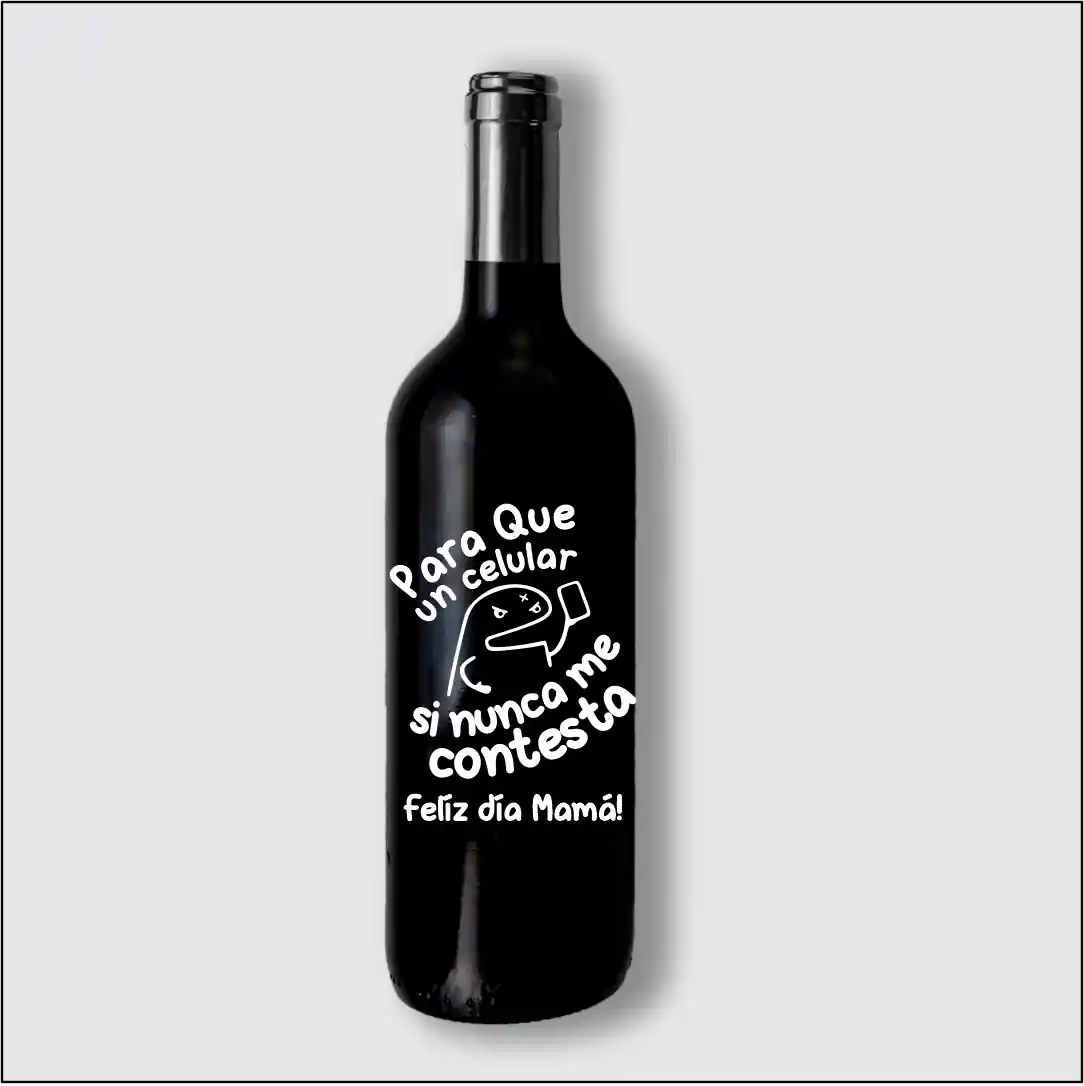 botella de vino con mensaje personalizado